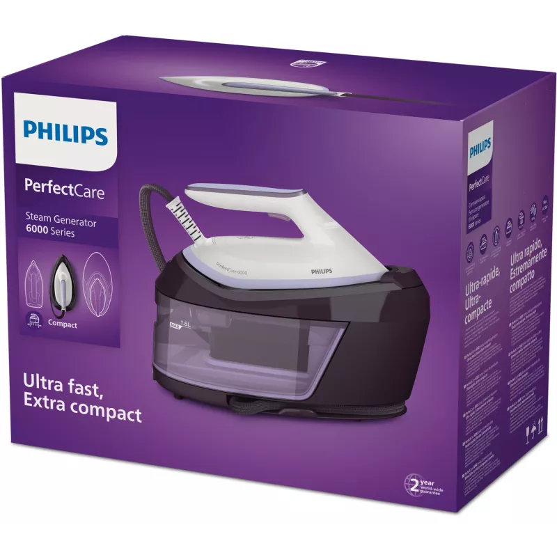 Stacja parowa Philips PSG6024/30 — 2400 W, uderzenie pary 500 g/min, zbiornik 1,8 L, stopa SteamGlide Plus