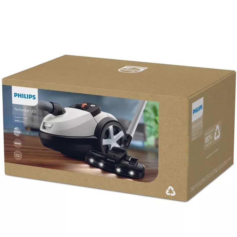 Odkurzacz cylindryczny Philips serii 8000 XD8142/12 — 900 W, worek 4 l, HEPA, promień działania 12 m