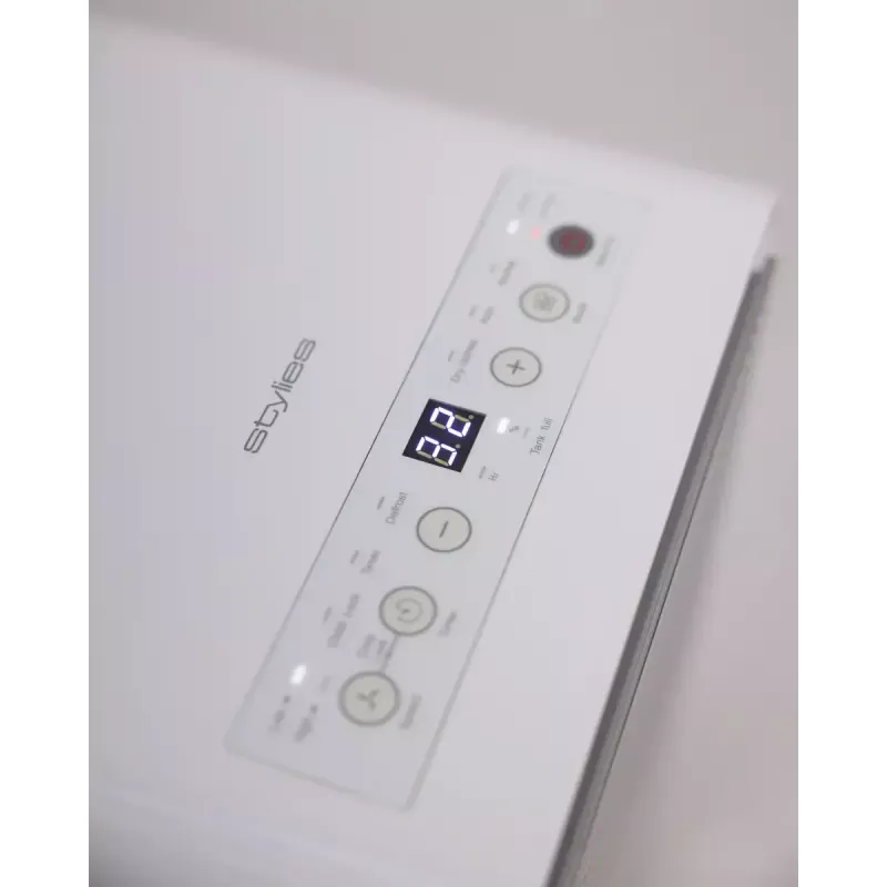 Oczyszczacz powietrza Stylies REGULUS — hałas 45 dB, 460 × 290 mm, 10 kg, szary/biały