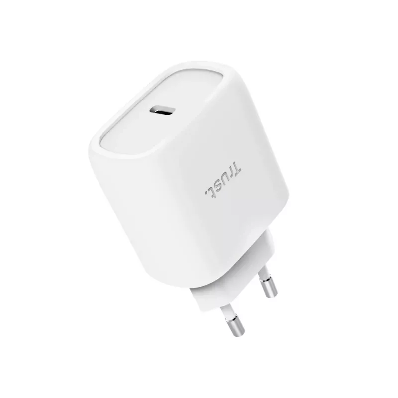 TRUST Maxo 45W USB-C GaN charger, 45 W, USB-C output, 20 V max, 2 m kabel, biały
