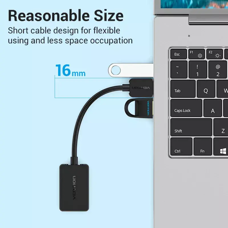 Vention 2-portowa zewnętrzna karta dźwiękowa USB 0,15 m czarna 2.1 kanałów 16 bitów