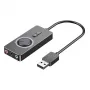Vention USB 2.0 Zewnętrzny adapter dźwięku stereo z regulacją głośności 0,15 m czarny ABS