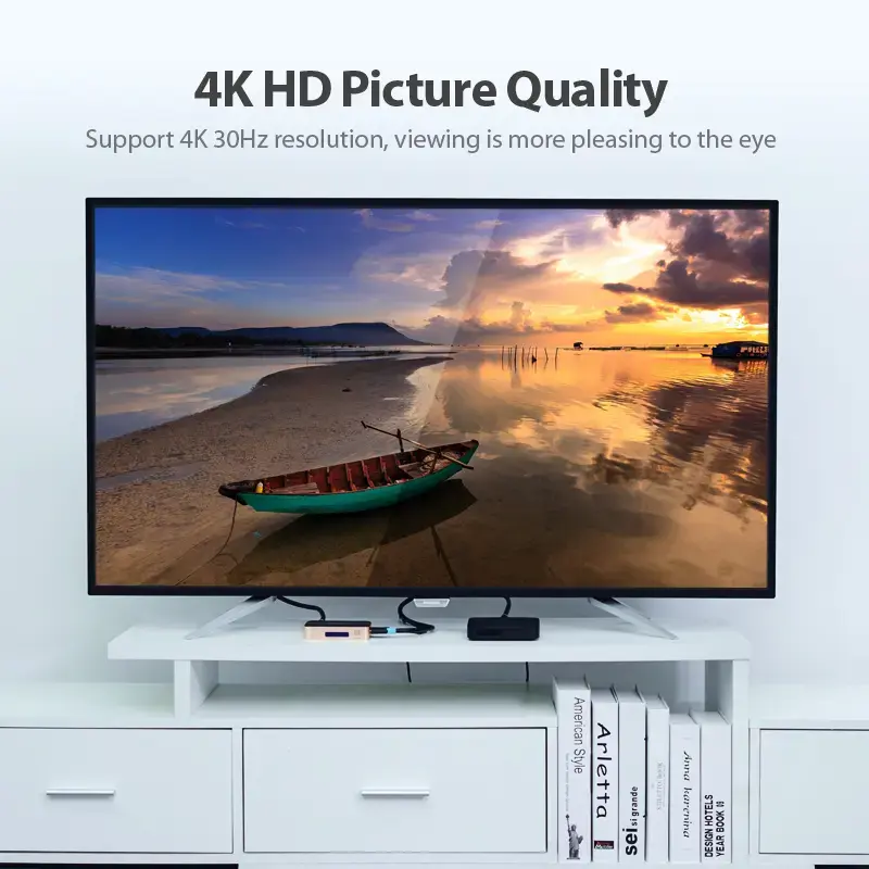HDMI Splitter Vention 1 In 4 Out 4K@30Hz Gold Aluminum Alloy