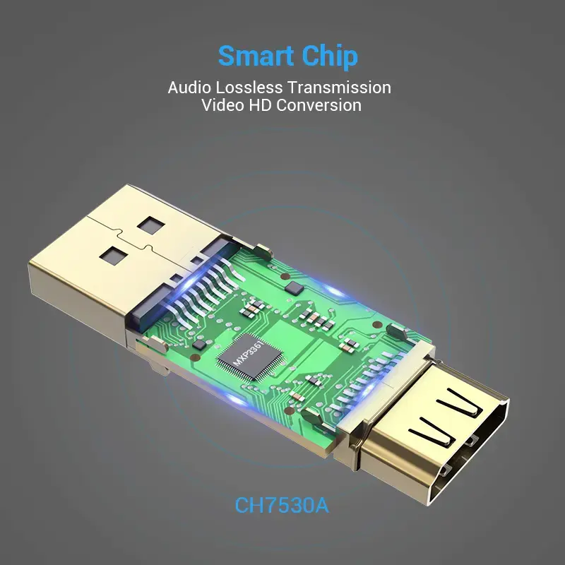 Adapter Vention DisplayPort męski na HDMI żeński czarny DP HDMI pozłacany