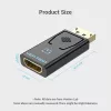 Adapter Vention DisplayPort męski na HDMI żeński czarny DP HDMI pozłacany
