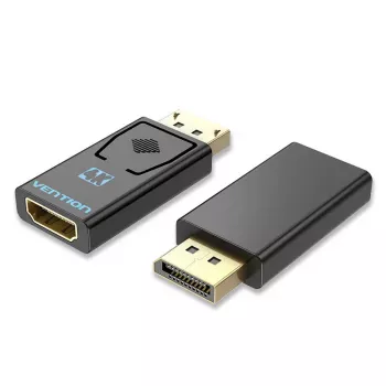 Adapter Vention DisplayPort męski na HDMI żeński czarny DP HDMI pozłacany