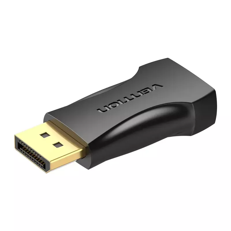 Adapter DisplayPort na HDMI Vention HBOB0, męski DisplayPort na żeński HDMI, czarny, pozłacane styki