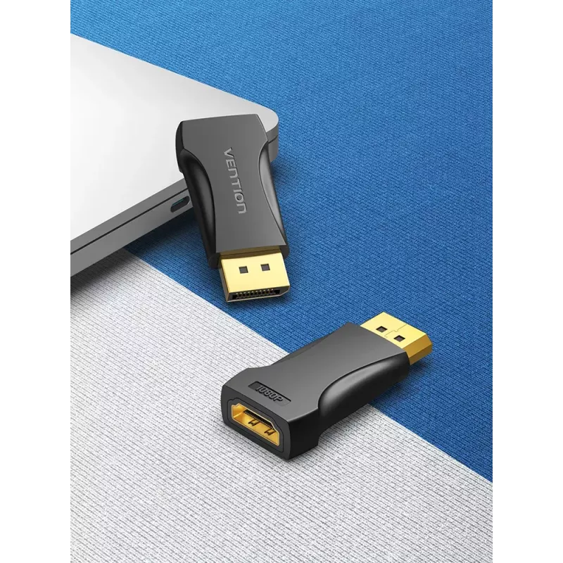 Adapter DisplayPort na HDMI Vention HBOB0, męski DisplayPort na żeński HDMI, czarny, pozłacane styki