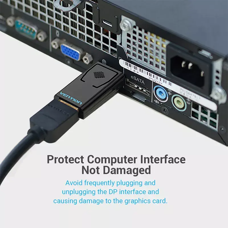 Adapter DisplayPort na HDMI Vention HBKB0 — wtyk DP na gniazdo HDMI, czarny, styki pozłacane