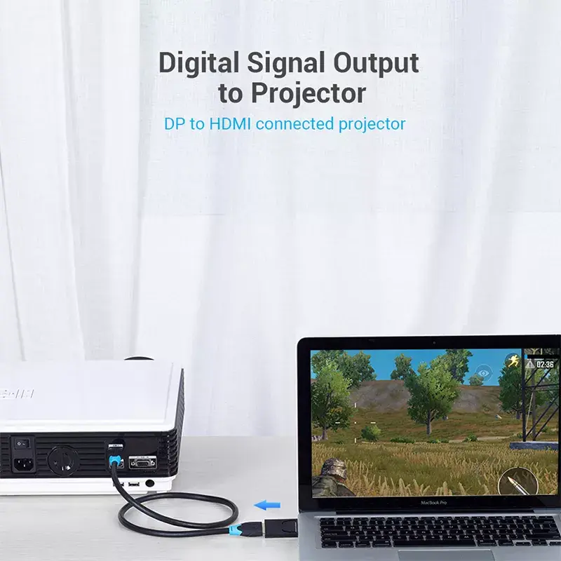 Adapter DisplayPort na HDMI Vention HBKB0 — wtyk DP na gniazdo HDMI, czarny, styki pozłacane