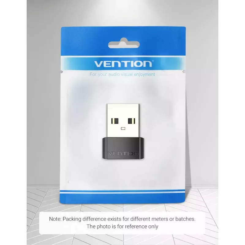 Adapter USB Vention CDWB0 USB 2.0 męski na USB-C żeński czarny PVC