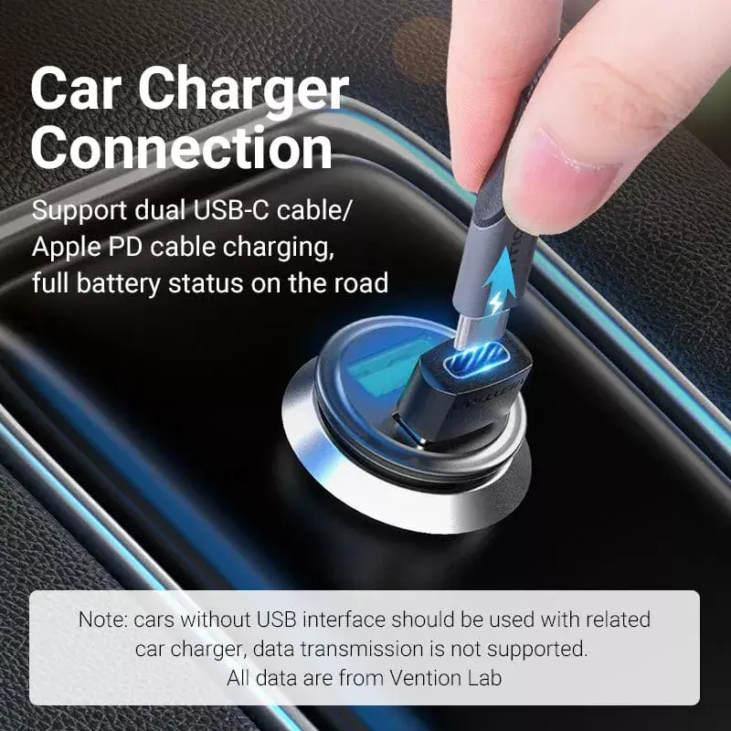 Adapter USB Vention CDWB0 USB 2.0 męski na USB-C żeński czarny PVC