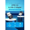Adapter USB Vention CDWB0 USB 2.0 męski na USB-C żeński czarny PVC