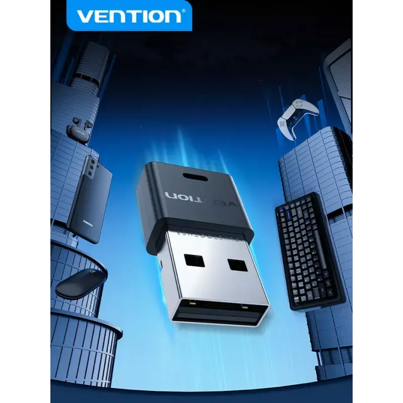Adapter sieciowy USB Bluetooth Vention NAHB0 — Bezprzewodowy host USB, interfejs Bluetooth, czarny
