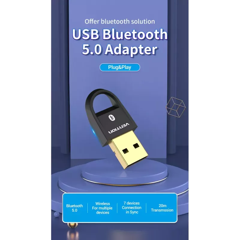 Adapter USB Bluetooth 5.0 Vention CDSW0 łączność przewodowa