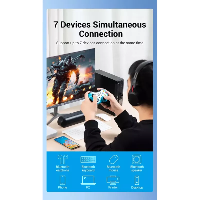 Adapter USB Bluetooth 5.0 Vention CDSW0 łączność przewodowa
