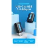 Adapter Vention USB-C do USB 3.0 OTG CDUB0 — wtyk USB-C na gniazdo USB-A, czarny PCV, styki niklowane