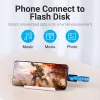 Adapter Vention USB-C do USB 3.0 OTG CDUB0 — wtyk USB-C na gniazdo USB-A, czarny PCV, styki niklowane