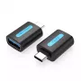 Adapter Vention USB-C do USB 3.0 OTG CDUB0 — wtyk USB-C na gniazdo USB-A, czarny PCV, styki niklowane