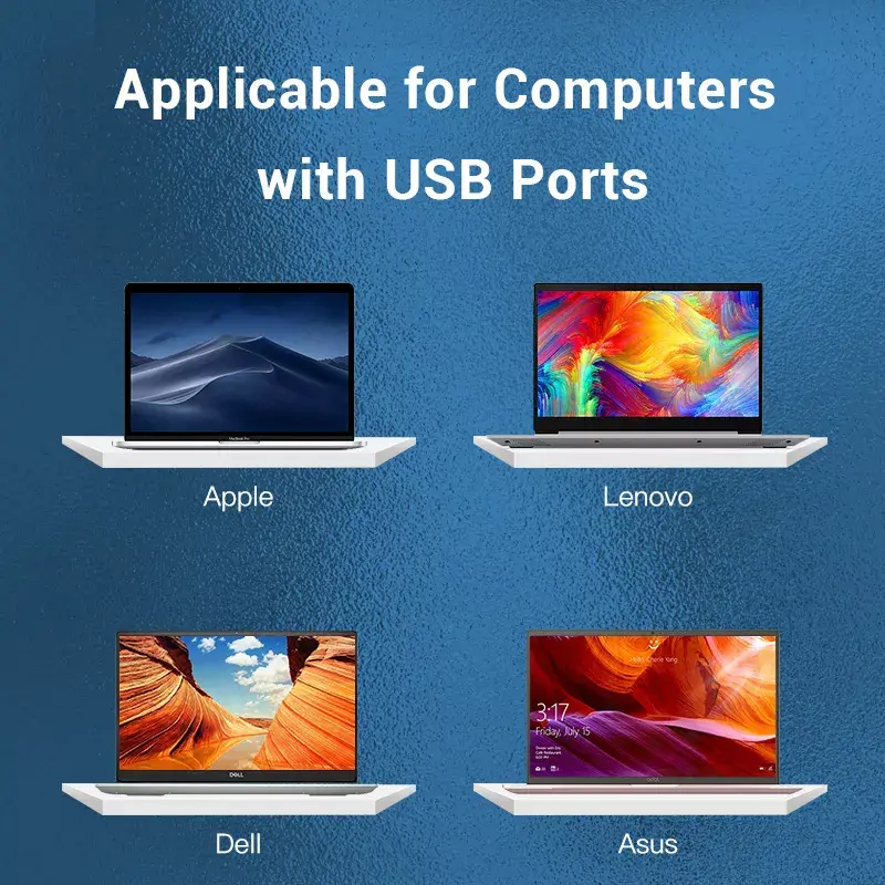 Koncentrator USB 2.0 Vention 3-portowy z adapterem Ethernet 100M, host USB 2.0, 4 porty, czarny