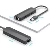 Koncentrator USB 2.0 Vention 3-portowy z adapterem Ethernet 100M, host USB 2.0, 4 porty, czarny