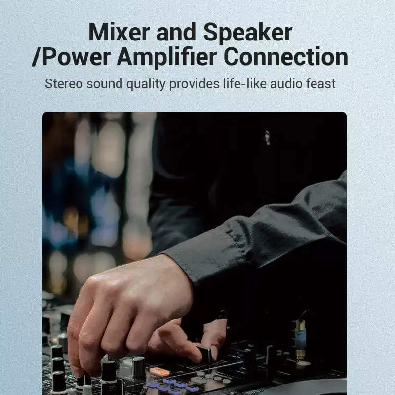 Adapter audio Vention VDD-C03 — 6,5 mm (męski) na RCA (żeński), pozłacane styki, niebieski