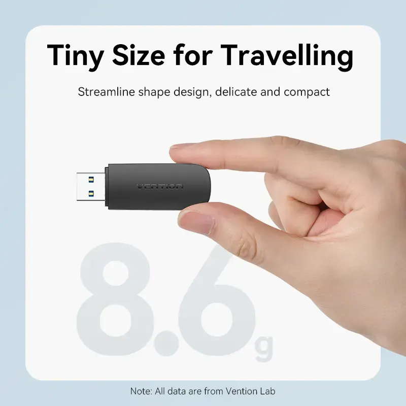 Czytnik kart Vention 2-w-1 USB 3.2 Gen 1 (USB 3.0) — SD i MicroSD, Czarny, Kompaktowy