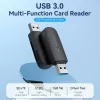 Czytnik kart Vention 2-w-1 USB 3.2 Gen 1 (USB 3.0) — SD i MicroSD, Czarny, Kompaktowy
