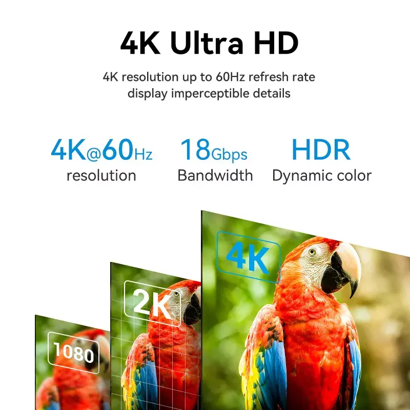 Kabel HDMI Vention 2.0 10 m czarny, HDMI typ A męski-męski, 18 Gbit/s, 4K@60Hz, ARC, HDR