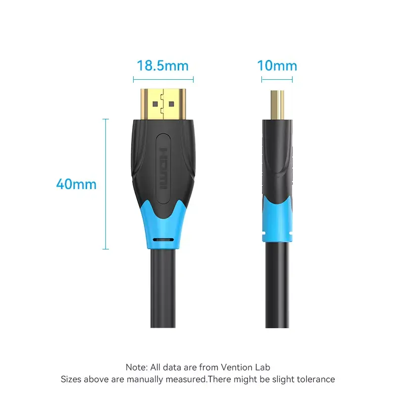 Kabel HDMI Vention 1M Czarny 18 Gbit/s 2.0