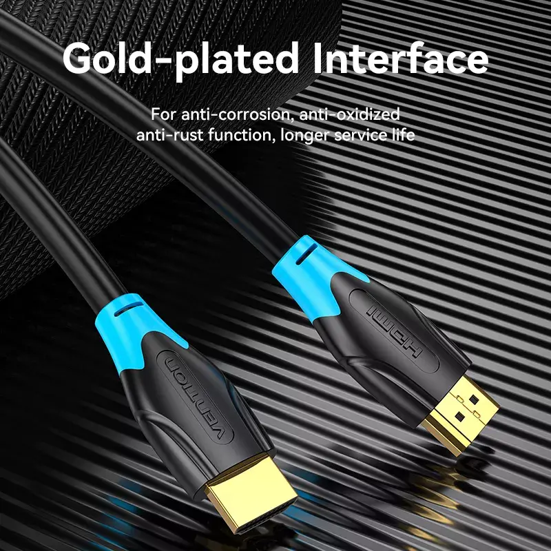 Kabel HDMI Vention 8 m Czarny HDMI 2.0 18 Gbit/s Męsko-Męski, 1080p/3D/HDR, ARC, Ethernet