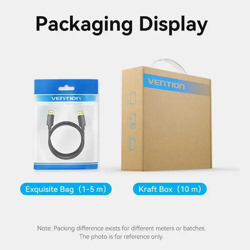 Kabel DisplayPort męsko-męski Vention 1,5 m, 4K HD, czarny, średnica 6 mm