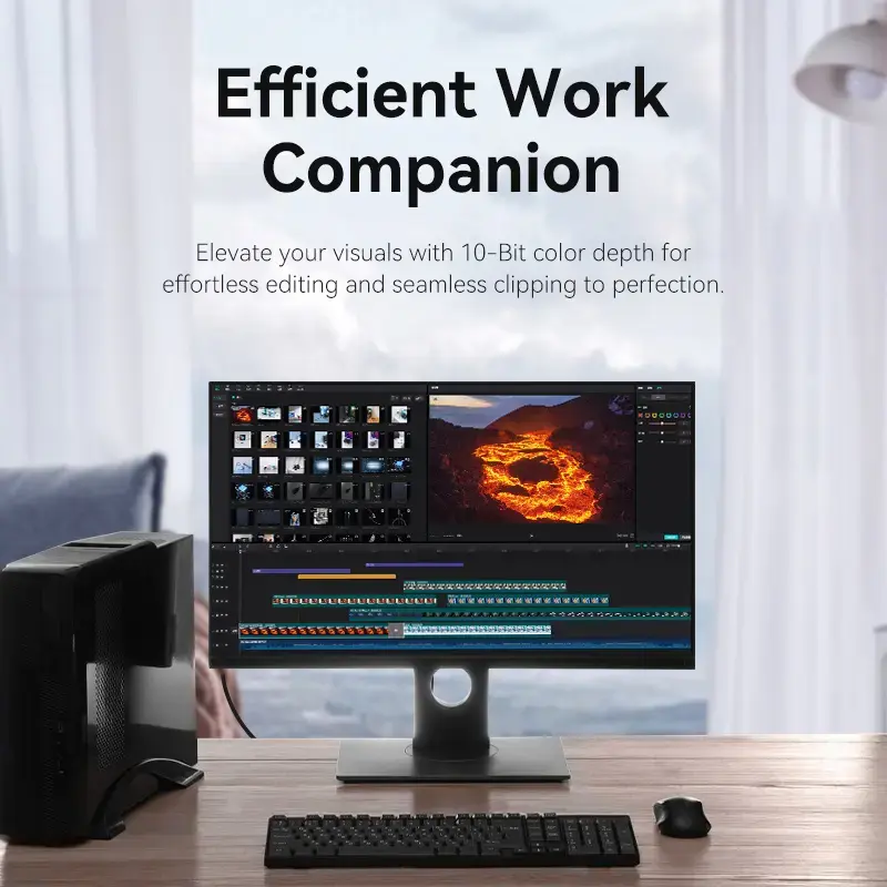 Kabel DisplayPort męsko-męski Vention 1,5 m, 4K HD, czarny, średnica 6 mm