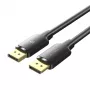 Kabel DisplayPort męsko-męski Vention 1,5 m, 4K HD, czarny, średnica 6 mm