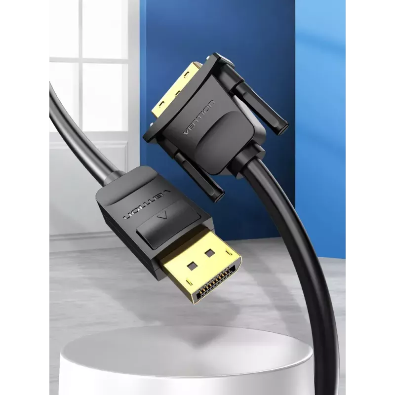 Kabel DisplayPort do DVI Vention HAFBH — DisplayPort na DVI, 1 m, czarny, 5,2 mm