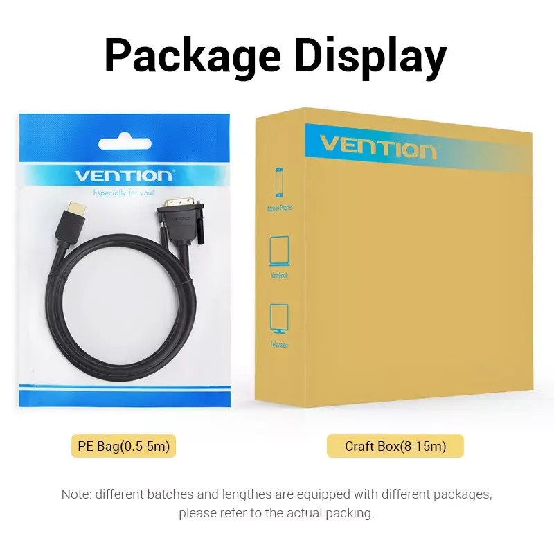 Vention HDMI to DVI kabel 1M Czarny HDMI Type A DVI-D