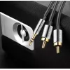 Kabel audio Vention 3,5 mm męski na 2×RCA męski, 1,5 m, aluminium/czarny