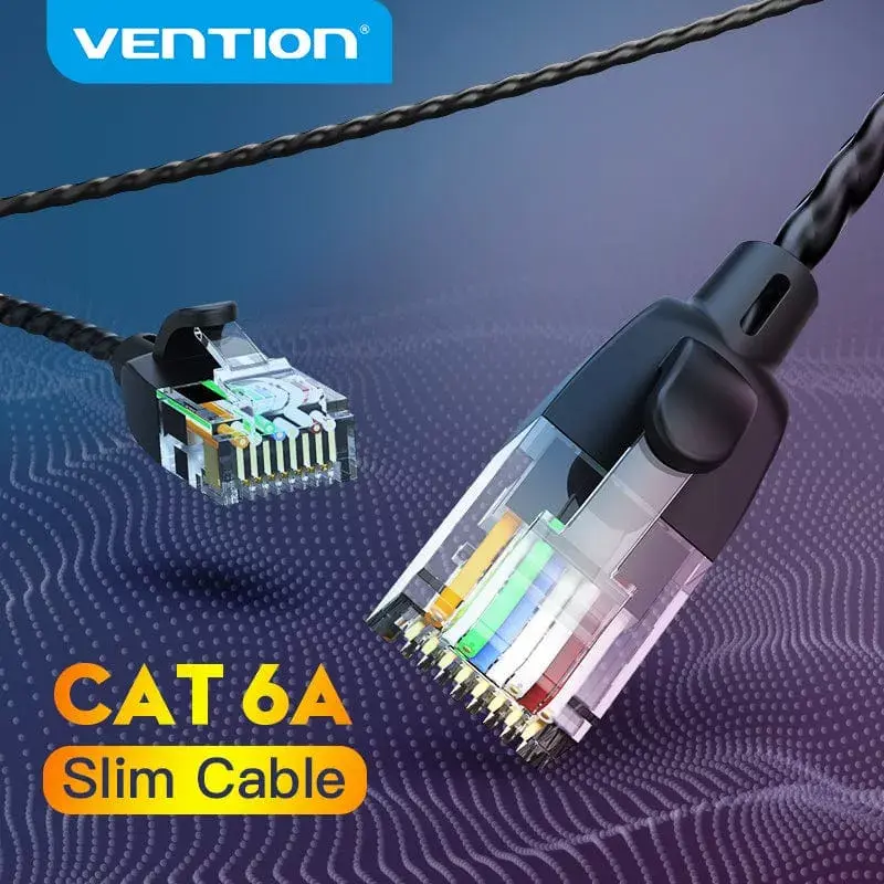 Patchcord sieciowy Vention Cat.6A U/UTP 5 m, RJ-45 na RJ-45, czarny