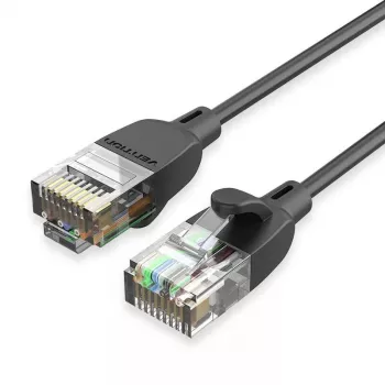 Patchcord sieciowy Vention Cat.6A U/UTP 5 m, RJ-45 na RJ-45, czarny