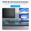 Przełącznik HDMI 2-portowy dwukierunkowy 4K Vention AKOB0 — 3 porty HDMI, 3840×2160@60Hz, ABS, Plug and Play