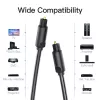 Kabel audio światłowodowy Vention 1,5 m czarny TOSLINK męski do męskiego