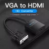 Konwerter VGA na HDMI Vention 0,15 M czarny VGA HDMI Micro USB Audio