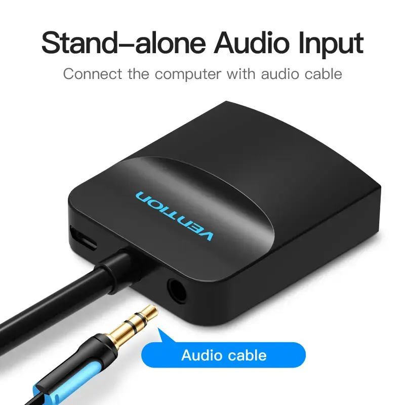 Konwerter VGA na HDMI Vention 0,15 M czarny VGA HDMI Micro USB Audio