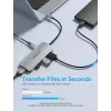 Stacja dokująca Vention USB-C do HDMI USB 3.0x3 SD TF PD 100W Szary