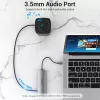 Stacja dokująca Vention wielofunkcyjna USB-C do HDMI USB3.0x3 RJ45 SD TF TRRS 3,5 mm PD 0,15 M szara stop aluminium