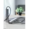 Stacja dokująca Vention wielofunkcyjna USB-C do HDMI USB3.0x3 RJ45 SD TF TRRS 3,5 mm PD 0,15 M szara stop aluminium