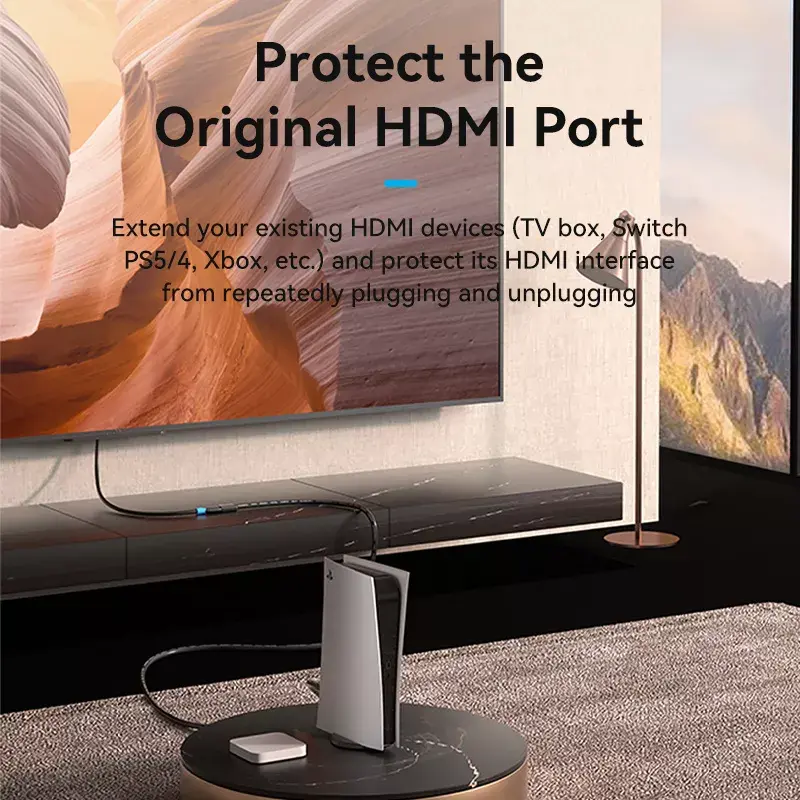 Kabel HDMI Vention AHCBF 1 m, wtyk HDMI-A męski do gniazda HDMI-A żeńskiego, 18 Gbit/s, 4K, czarny