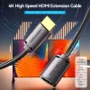 Kabel HDMI Vention HDMI-A męski na HDMI-A żeński 2 m, HDMI 2.0 18 Gbit/s, 4K, pozłacane złącza, czarny