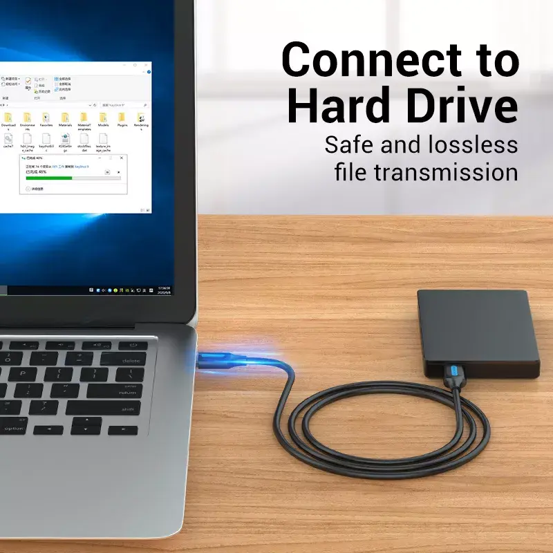 Kabel USB 2.0 A–A Vention 2 m, czarny PVC, USB A na USB A, 0,48 Gbit/s