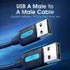 Kabel USB 2.0 A–A Vention 2 m, czarny PVC, USB A na USB A, 0,48 Gbit/s